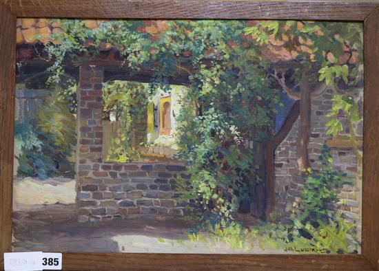 Jos Lussenburg, oil on board, Nunspeet, signed, 32 x 47cm
